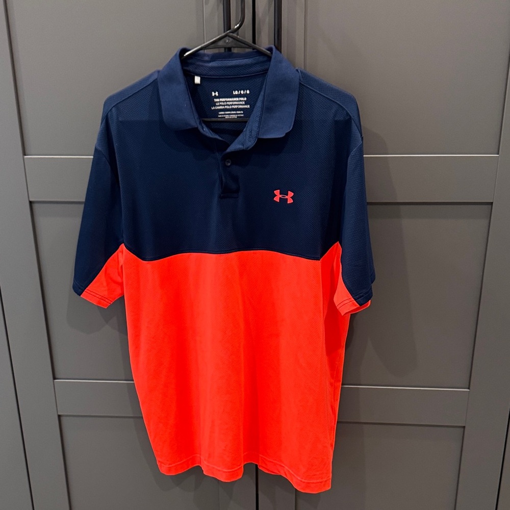 Under Armour Men's Polo Shirt in Navy and Bright Red